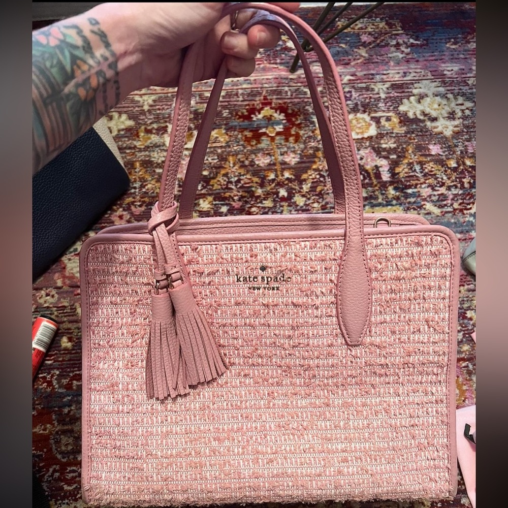 Kate Spade pink tweed tote